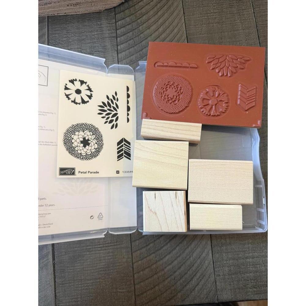Stampin’ Up Petal Parade wood block rubber stamp set - Picture 2 of 4
